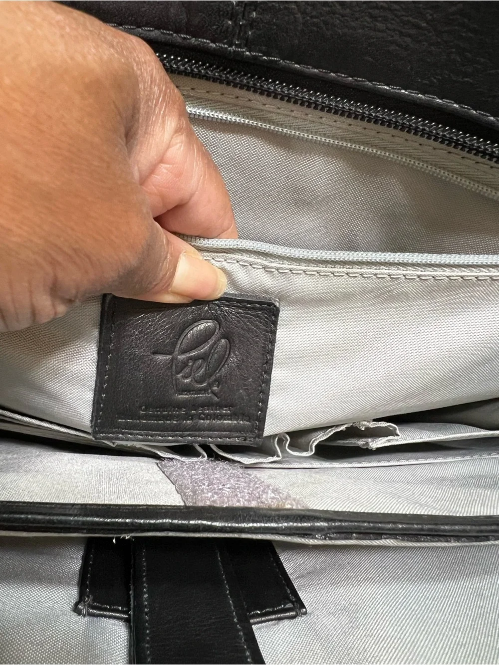 Piel Black Leather Laptop Bag